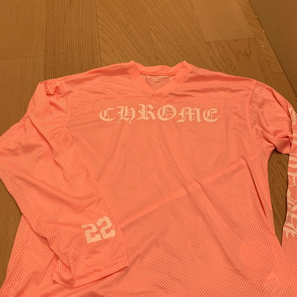 Pink Long Sleeve Mesh Shirt